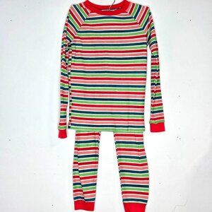 Striped Kids Pajama Set Long Sleeve & multicolor Waffle Knit Size 10 Pajamarama